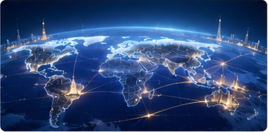 Illustration of a global payments network